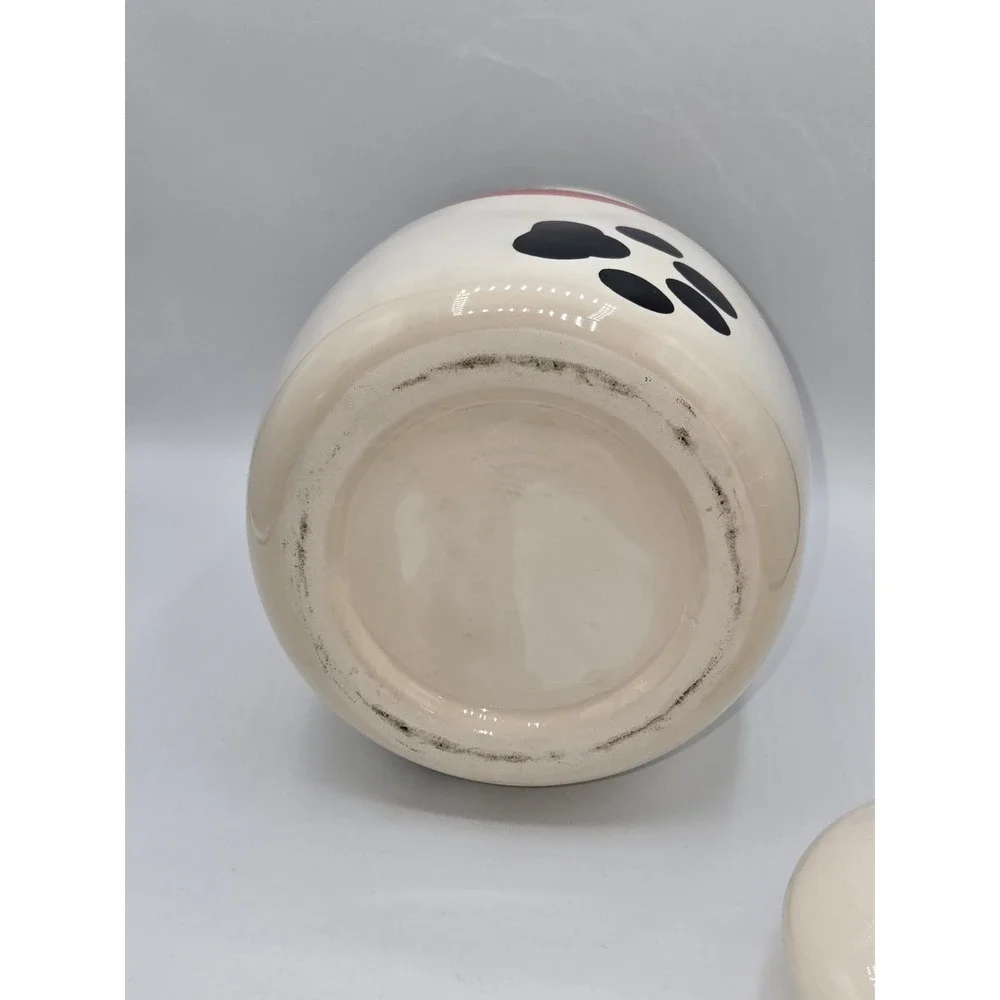 Milk Bone Ceramic Dog Treat Jar Paw Print Lid Vintage Kitchen Canister‎